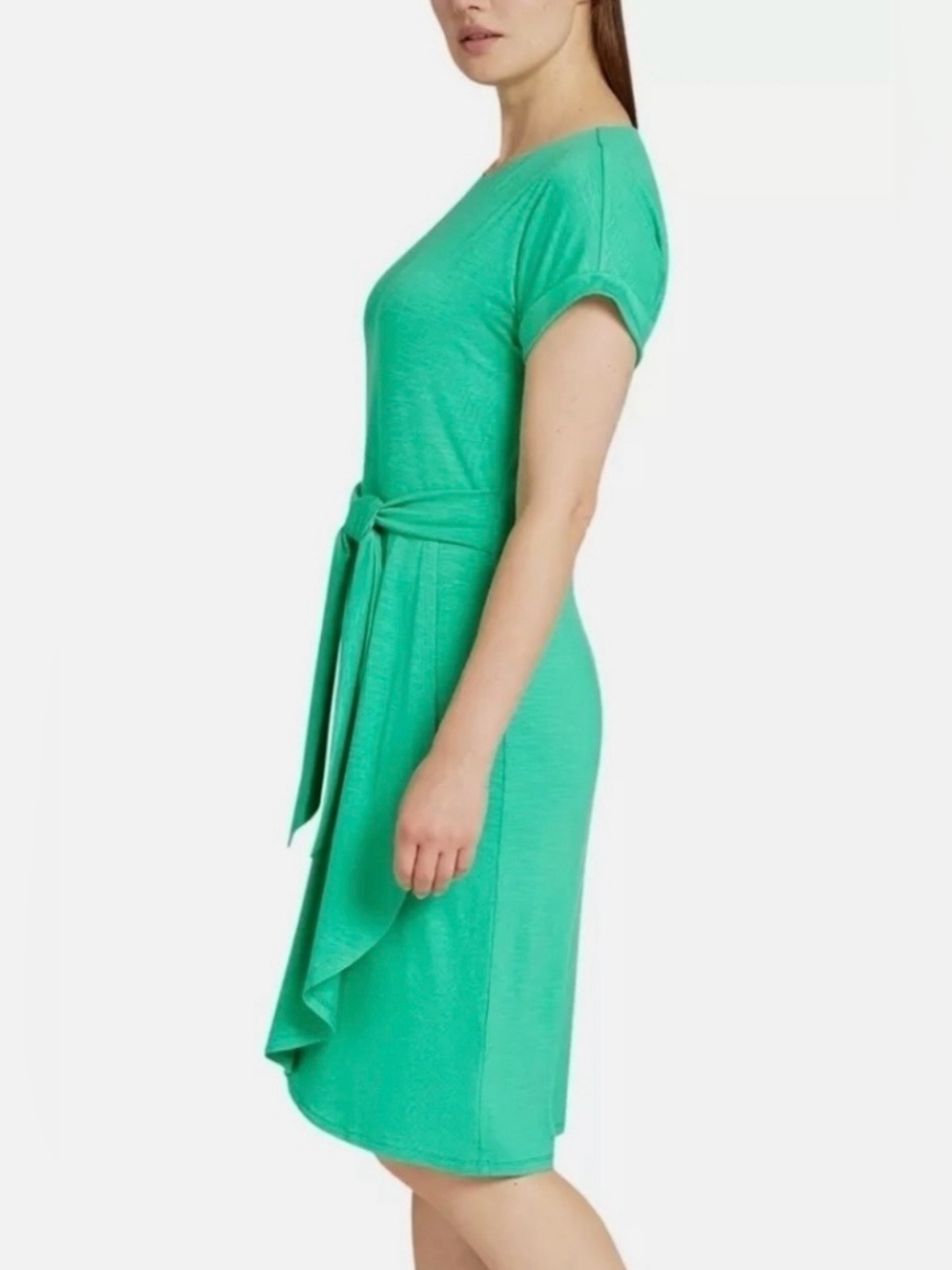 NEW Chaps by Ralph Lauren Size Medium Emerald Green Short Sleeve Dress - Picture 2 of 8